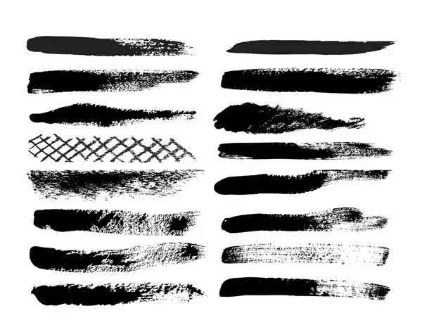 A collection of 12 natural brush strokes — Stock Vector