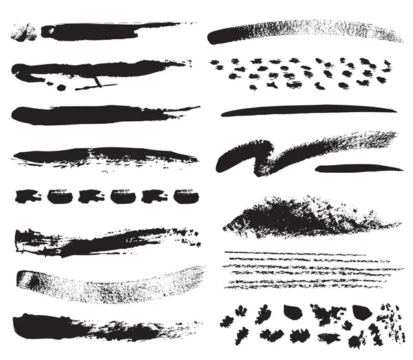 A collection of natural brush strokes — Stock Vector