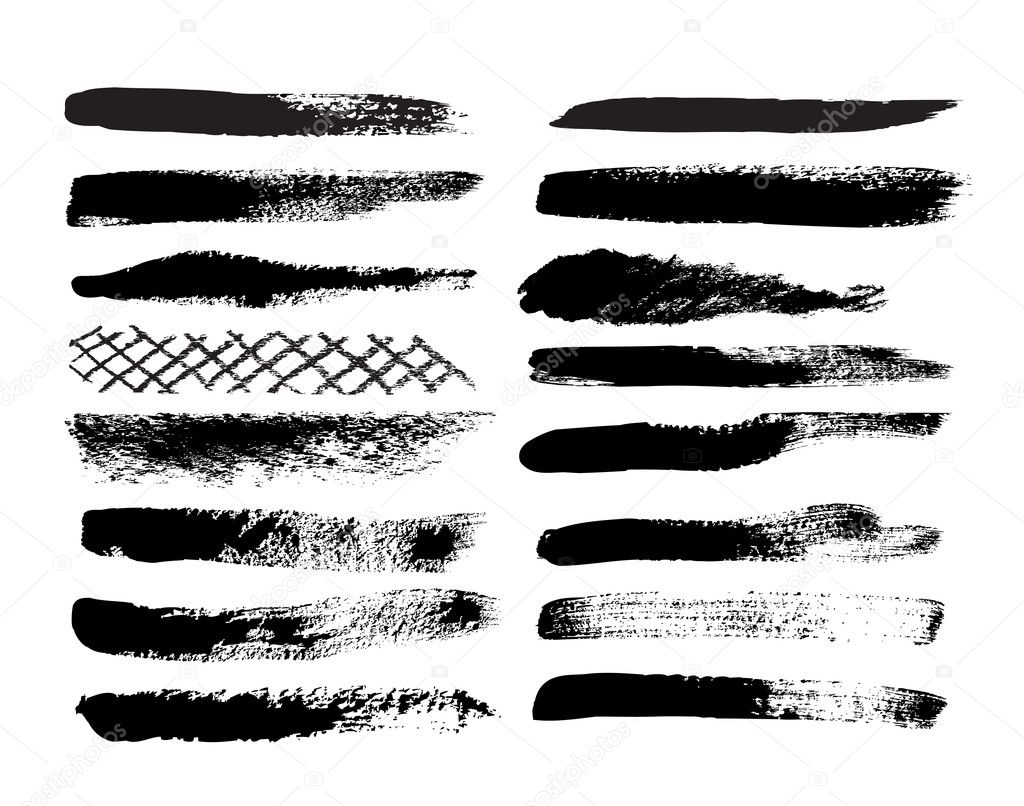 A collection of 12 natural brush strokes