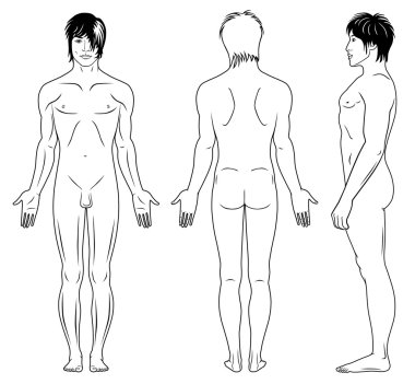 Naked standing man clipart