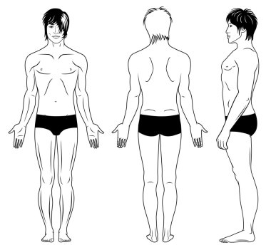 Naked standing man clipart