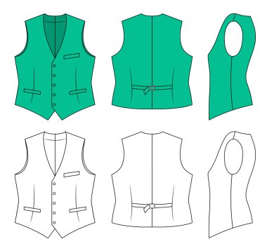 Man green waistcoat clipart