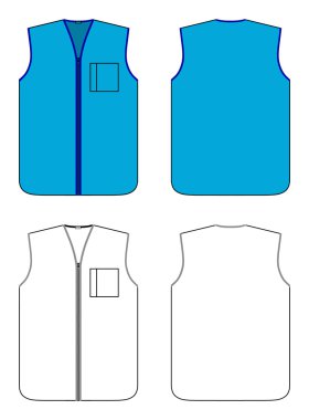 Worker waistcoat with zipper and pocket clipart