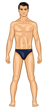 Naked standing man clipart