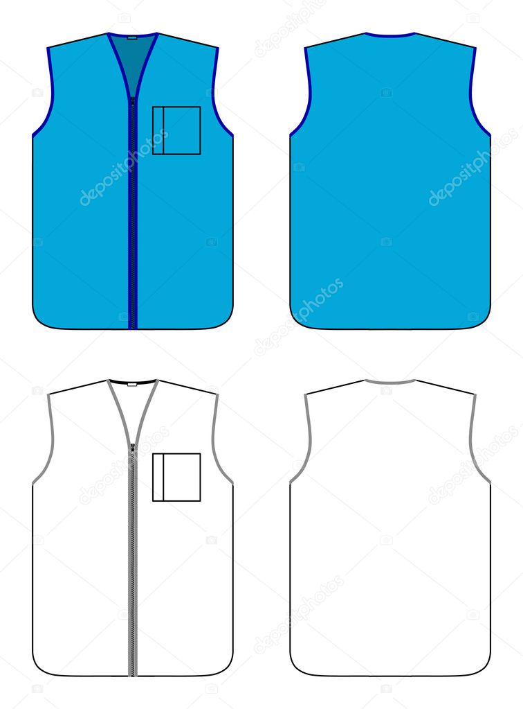 The waistcoat of the worker or cashier-seller. You can change color or set your logo easily. EPS8 file available.