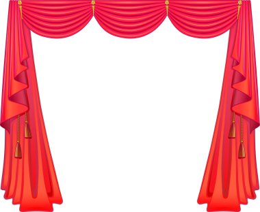 Scarlet curtains clipart