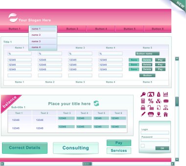 Set of pieces for bank site clipart