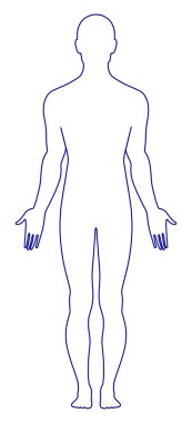 Naked standing man clipart