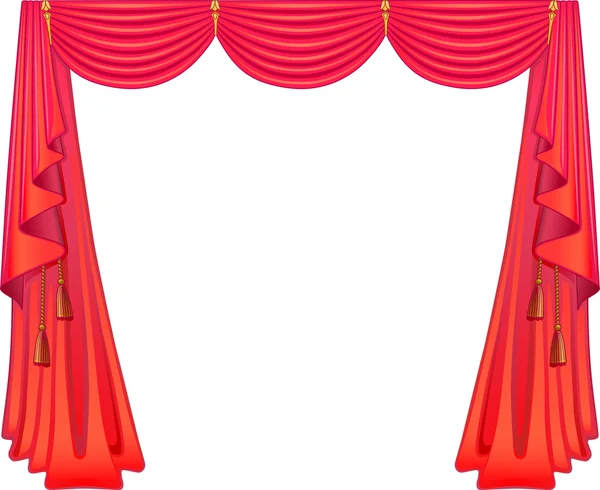Scarlet curtains — Stock Vector