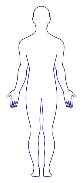 Desnudo de pie hombre — Vector de stock