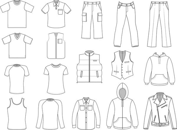 Συλλογή ρούχα άνθρωπος — Διανυσματικό Αρχείο