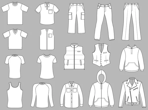 Колекція одягу від людини — стоковий вектор