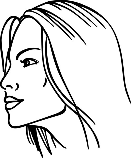 Cara de mujer (ilustración vectorial ) — Vector de stock