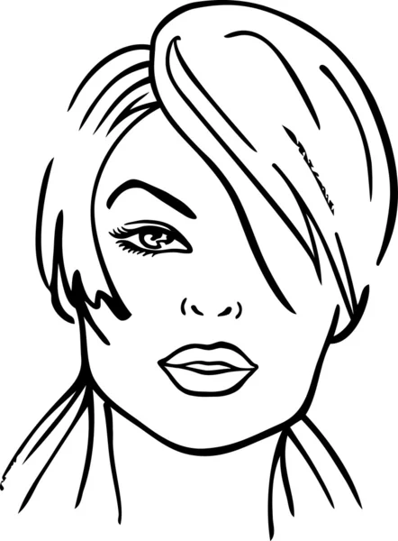 Vrouw gezicht (vectorillustratie) — Stockvector