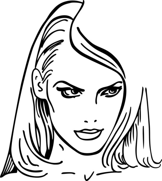 Visage de femme (illustration vectorielle) ) — Image vectorielle