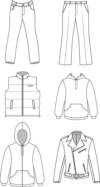 Vêtements homme collection automne isolé sur blanc — Image vectorielle