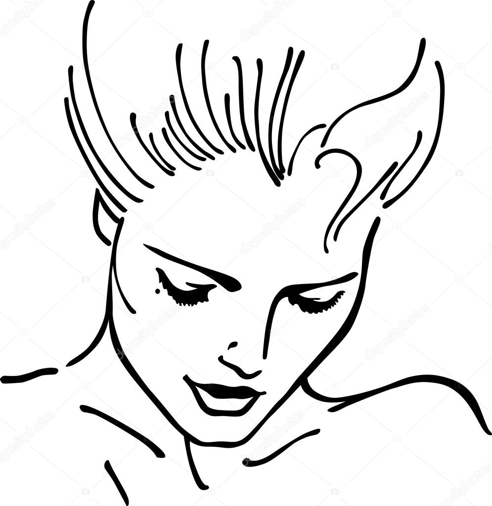 Download Woman's face (vector illustration) — Stock Vector ...