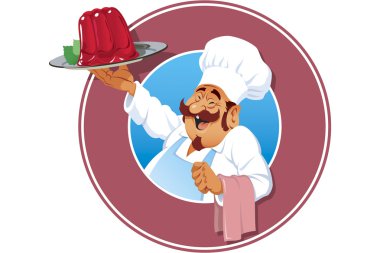 COOK WITH RASPBERRY PUDDING clipart