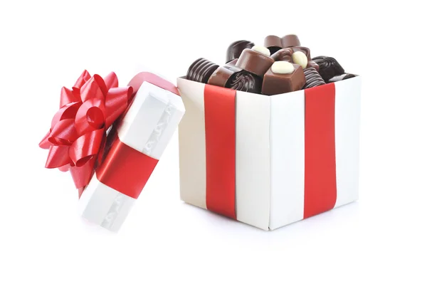 Different chocolate in box — Stock Photo, Image
