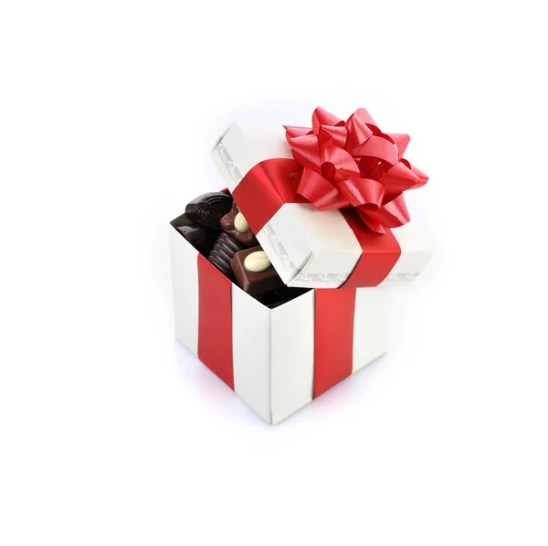 Verschiedene Schokolade in Schachtel — Stockfoto