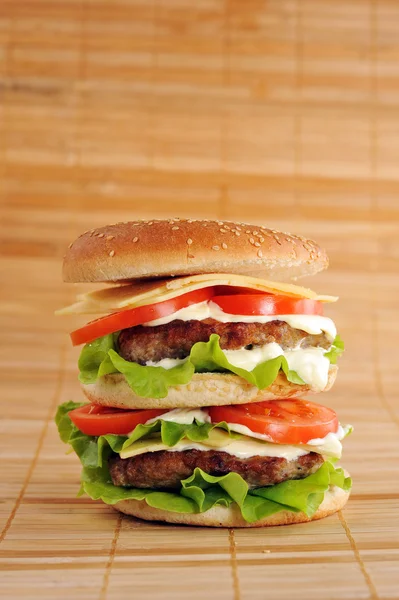 Hamburger mit Schnitzel — Stockfoto