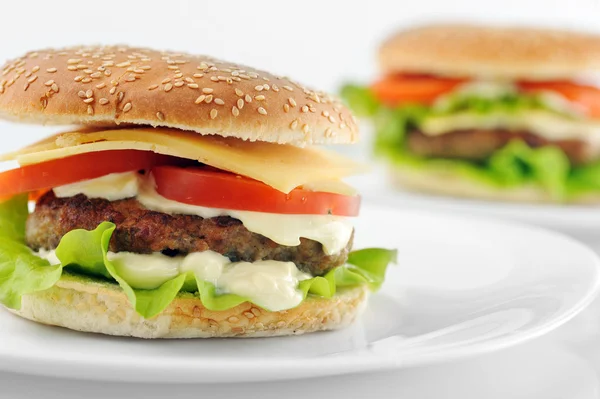 Hamburger with cutlet Stock Photo