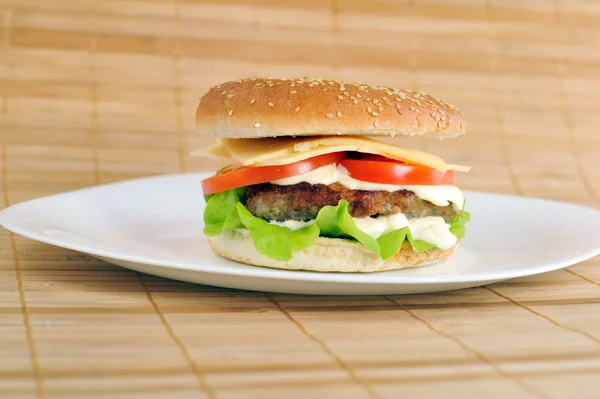 Hamburger a fagyasztott sertéshús Jogdíjmentes Stock Képek