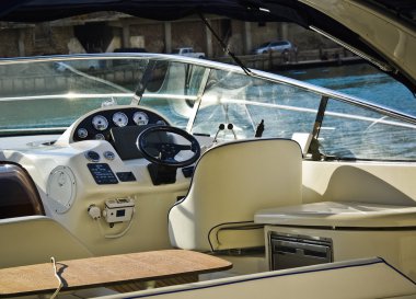 Navigators cabin on yacht clipart