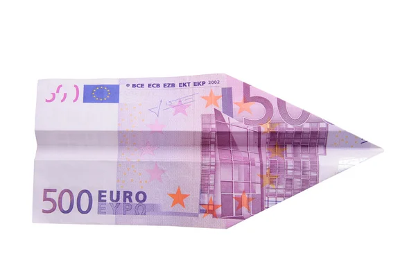 Eurobankbiljetten vliegtuig — Stockfoto