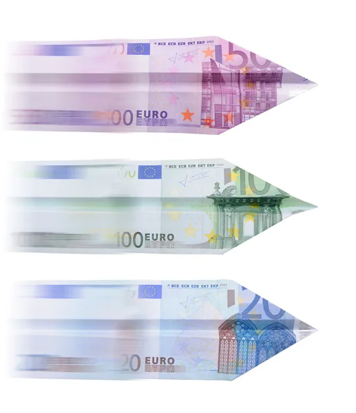 Eurobankbiljetten vliegtuig — Stockfoto
