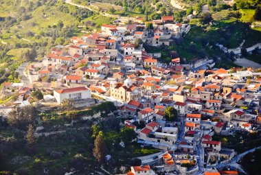 Traditional village aerial view clipart