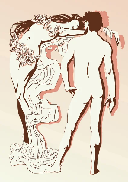 Femme sexy et homme — Image vectorielle