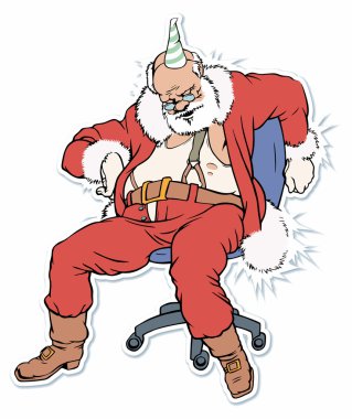 Sleeping Santa clipart