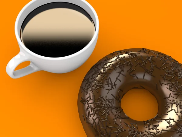 Пончик і кава — стокове фото