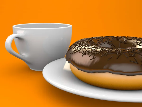 Пончик і кава — стокове фото