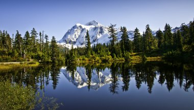 Mount Shuksan In Picture Lake clipart