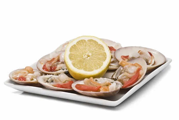 Prova med musslor och citron. — Stockfoto