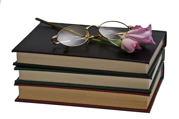 Čtení a růže. — Stock fotografie
