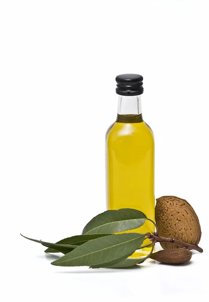 Almond oil over white. — Stock Photo, Image