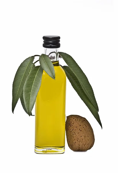 Almond and oil. — Stock Photo, Image