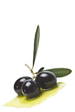 Three black olives. clipart