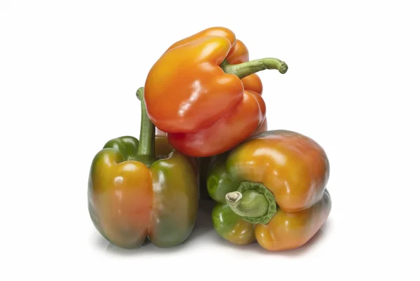Tři syrové papriky. — Stock fotografie
