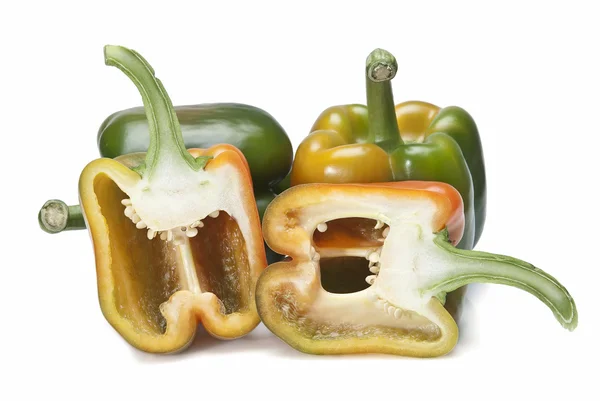 Two peppers and one cut. — Stock Photo, Image