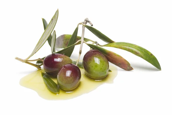 Three green olives. — Stock Photo, Image