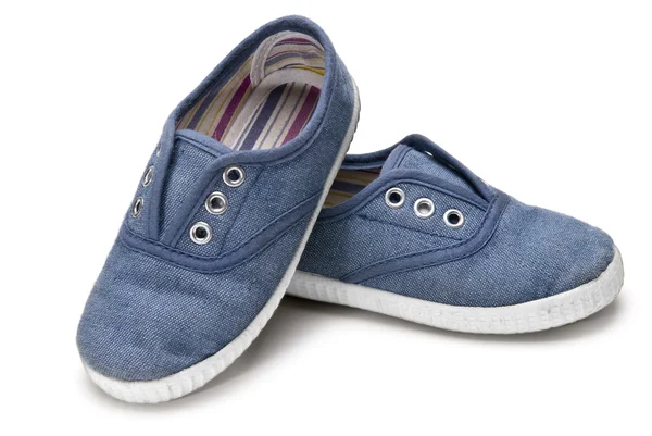 Blauwe schoenen. — Stockfoto