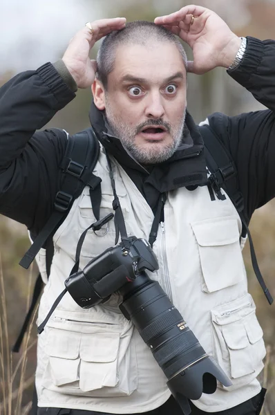 Terrified photographer. — Stock Photo, Image