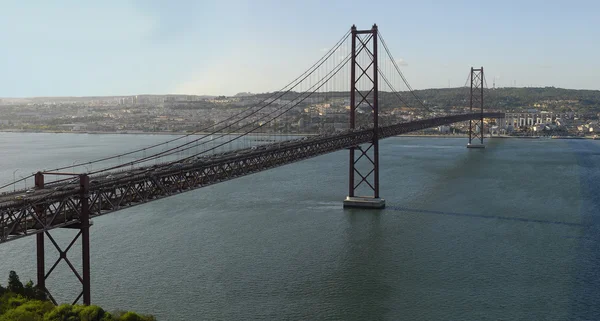 Panoramic from 25 de abril bridge in Lisbon. — Stock Photo, Image