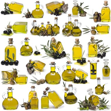 Great olive oil bottles set. clipart