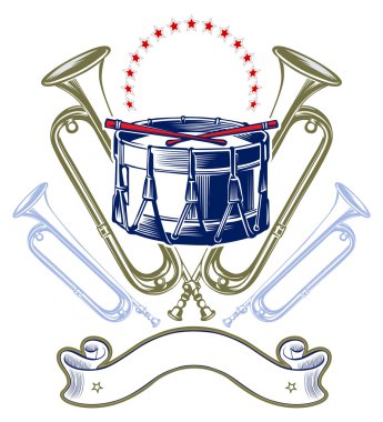 Music jazz band emblem clipart