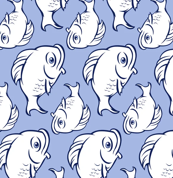 Fat blue fish pattern — Stock Vector